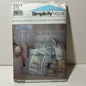 Simplicity House Babies room accessories 8971 sewing patterns Daisy Kingdom